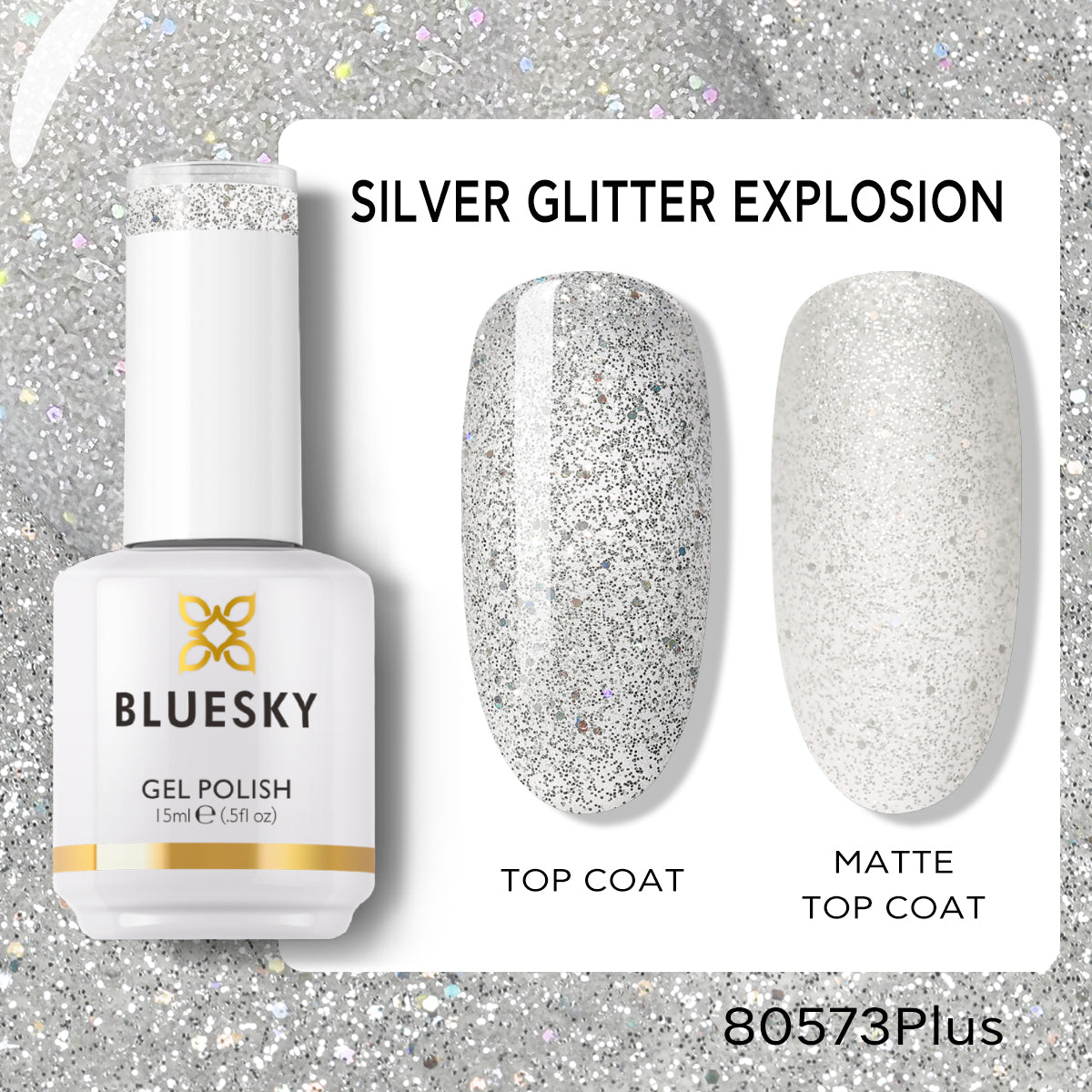 Gel Nail Polish | Classic PLUS | SILVER GLITTER EXPLOSION