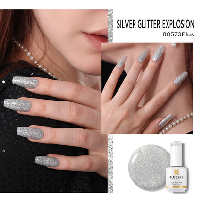 Gel Nail Polish | Classic PLUS | SILVER GLITTER EXPLOSION