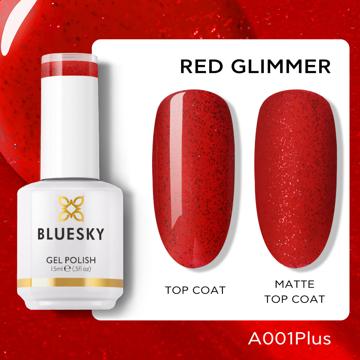 Gel Nail Polish | Classic PLUS | RED GLIMMER