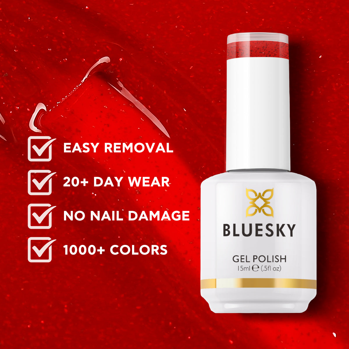 Gel Nail Polish | Classic PLUS | RED GLIMMER