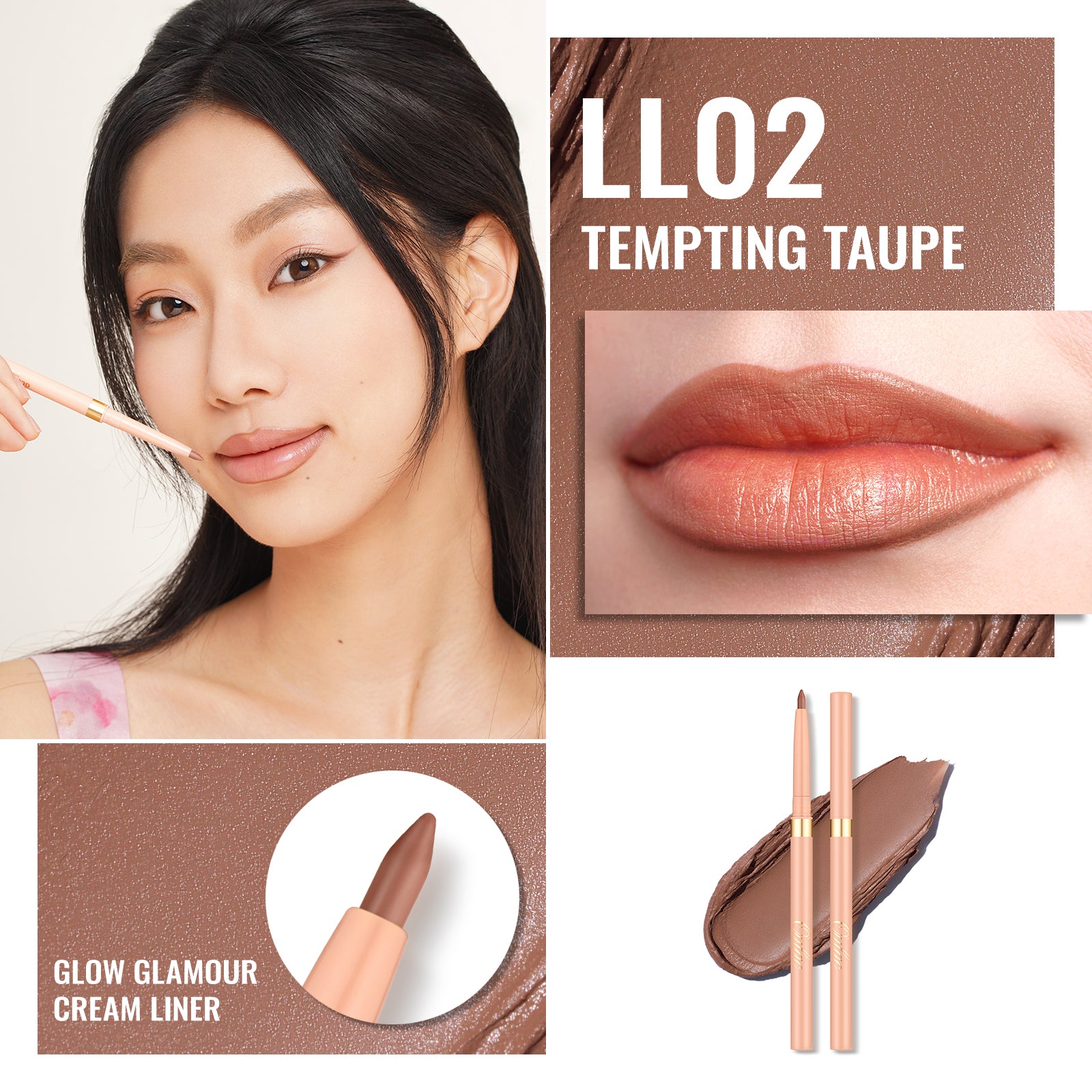 Glow Glamour Lip Liner | LL 02 Tempting Taupe