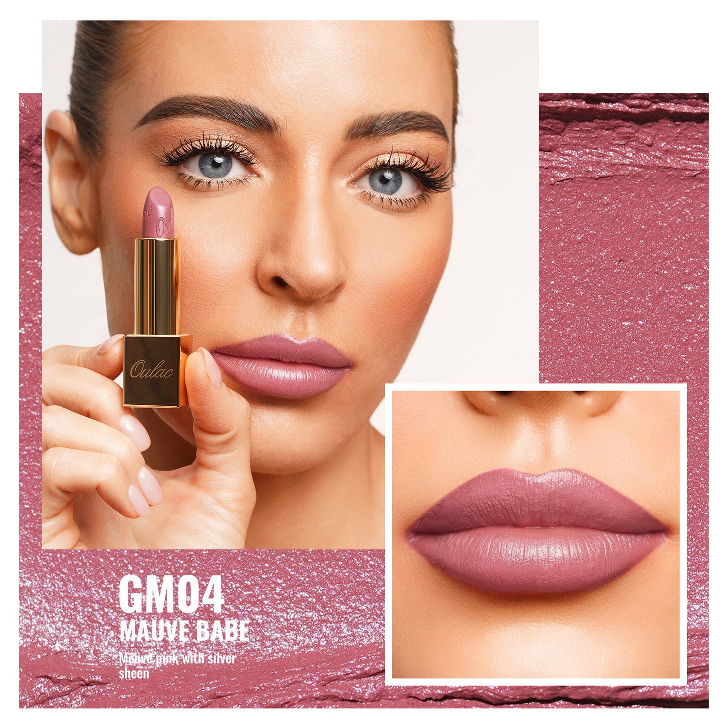 Metallic Shine Lipstick | GM04 Mauve Babe