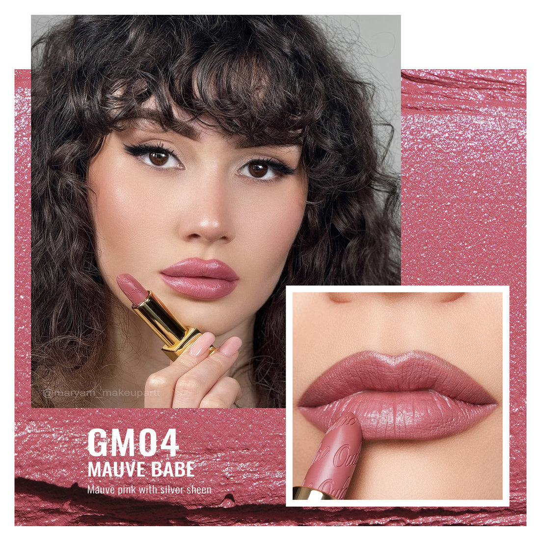 Metallic Shine Lipstick | GM04 Mauve Babe